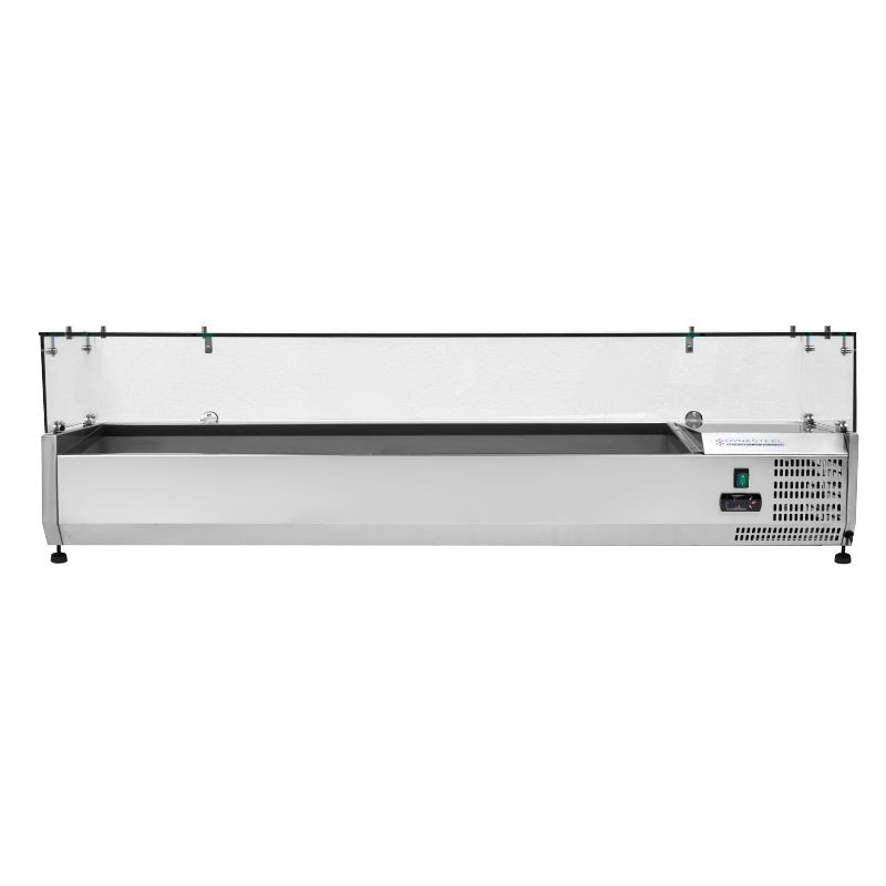 Gekühlte Salatbar zum Aufstellen mit Glas - 8 x GN 1/3 - Dynasteel Gekühlte Salatbar zum Aufstellen mit Glas - 8 x GN 1/3 - Dynasteel