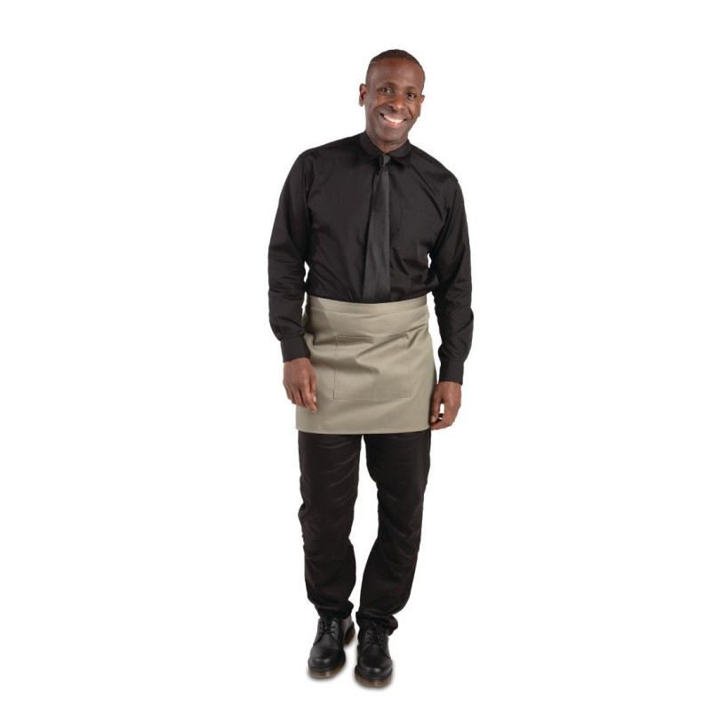 Kurze Kellnerschürze Olive aus Polycotton 373 x 750 mm - Whites Chefs Clothing - Fourniresto Kurze Kellnerschürze Olive aus Polycotton 373 x 750 mm - Whites Chefs Clothing - Fourniresto