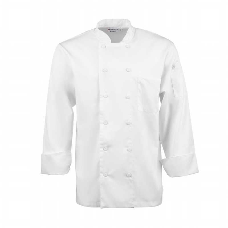 Weiße Unisex-Kochjacke mit langen Ärmeln Calgary - Größe XL - Chef Works - Fourniresto Weiße Unisex-Kochjacke mit langen Ärmeln Calgary - Größe XL - Chef Works - Fourniresto