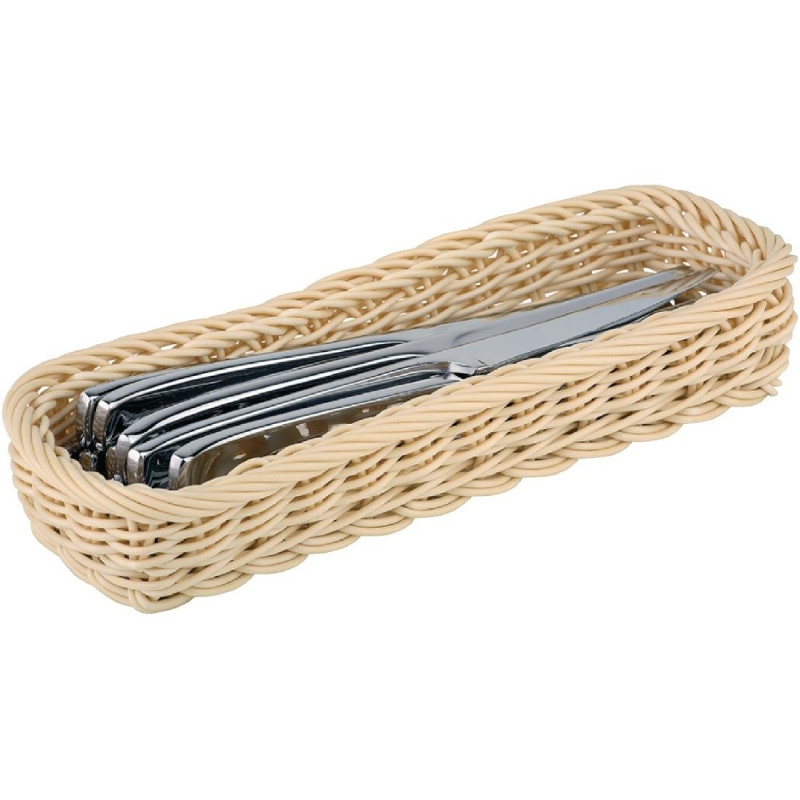 Rechteckiger Besteckkorb aus Rattan und Polypropylen 270 x 100 mm - APS - Fourniresto Rechteckiger Besteckkorb aus Rattan und Polypropylen 270 x 100 mm - APS - Fourniresto