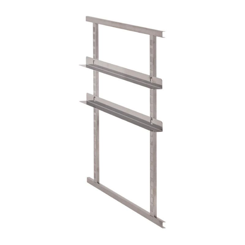 Set aus 4 verstellbaren Edelstahlgleitschienen und 2 Metallrahmen für den Behälter DW585 - Cambro - Fourniresto Set aus 4 verstellbaren Edelstahlgleitschienen und 2 Metallrahmen für den Behälter DW585 - Cambro - Fourniresto