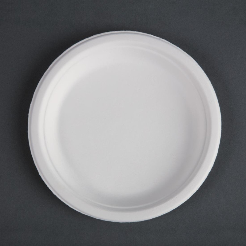Teller aus kompostierbarem Bagasse 17,9 cm - Packung mit 50 Stück - Fiesta Green - Fourniresto Teller aus kompostierbarem Bagasse 17,9 cm - Packung mit 50 Stück - Fiesta Green - Fourniresto