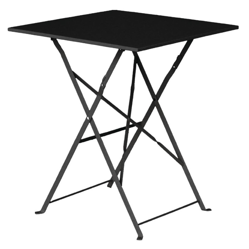 Quadratischer schwarzer Stahlgartentisch - 600 mm - Bolero - Fourniresto Quadratischer schwarzer Stahlgartentisch - 600 mm - Bolero - Fourniresto