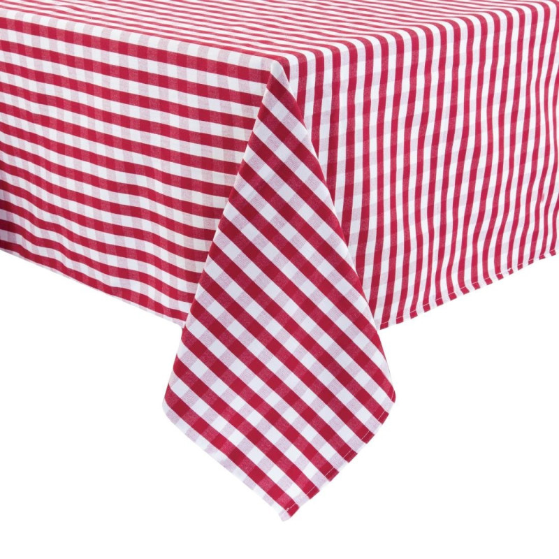 Quadratisches Tischdecke mit roten Karos aus Polyester 1320 x 1320mm - Mitre Essentials - Fourniresto Quadratisches Tischdecke mit roten Karos aus Polyester 1320 x 1320mm - Mitre Essentials - Fourniresto