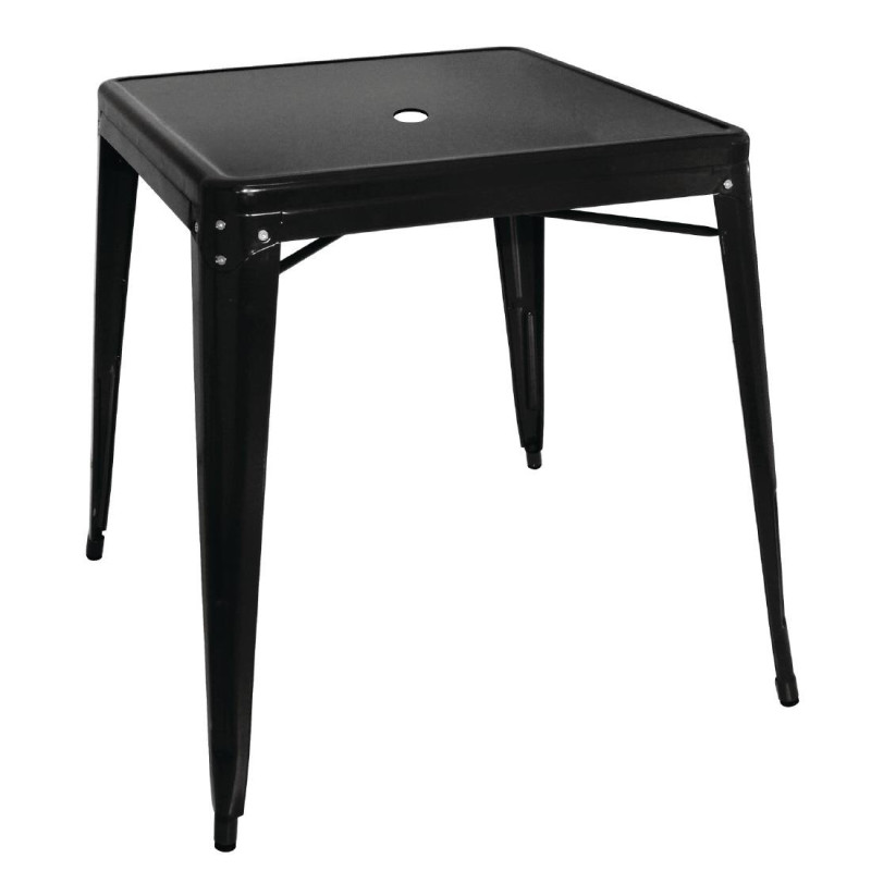 Bistro-Quadrattisch aus schwarzem Stahl - L 668 x T 668 mm - Bolero Bistro-Quadrattisch aus schwarzem Stahl - L 668 x T 668 mm - Bolero
