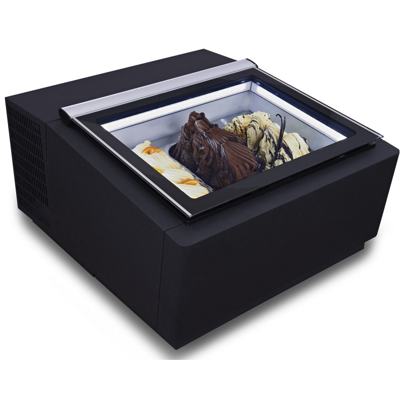 Black Countertop Ice Cream Display - Static - 3 x 5 L - Customer Side - CombiSteel Black Countertop Ice Cream Display - Static - 3 x 5 L - Customer Side - CombiSteel