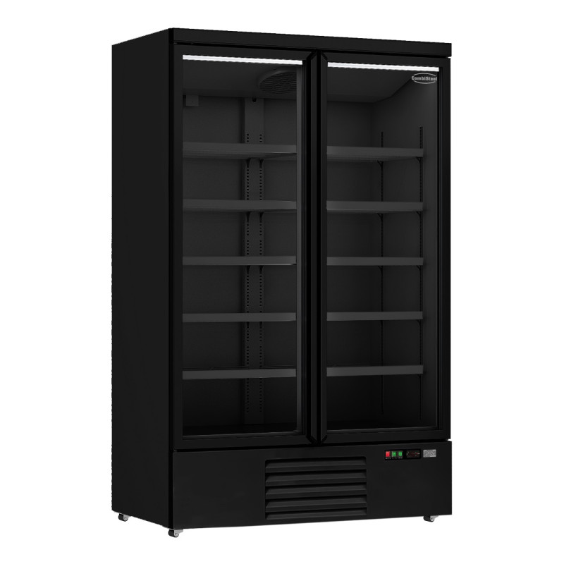 Positive Refrigerated Display Case 2 Doors Black - 1000L | CombiSteel Positive Refrigerated Display Case 2 Doors Black - 1000L | CombiSteel