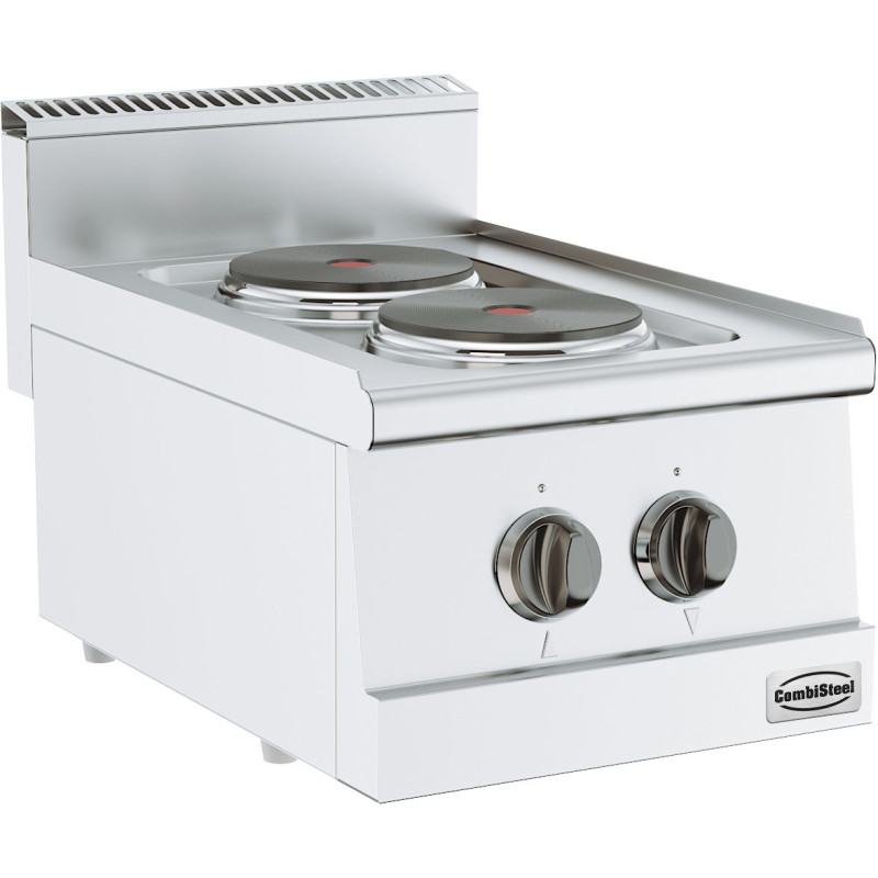 Tischherd 600 2 Platten - 3700 W von der Marke CombiSteel: Effizienz und Vielseitigkeit für Küchenprofis. Tischherd 600 2 Platten - 3700 W von der Marke CombiSteel: Effizienz und Vielseitigkeit für Küchenprofis.