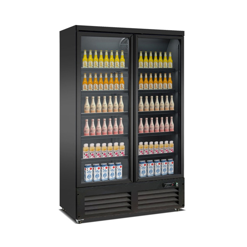 Vitrine à Boissons Noire 2 Portes - 1000 L CombiSteel Vitrine à Boissons Noire 2 Portes - 1000 L CombiSteel