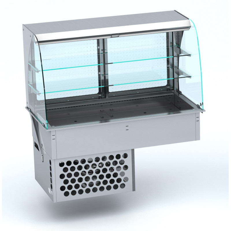 Refrigerated Wall Display Case Curved CombiSteel - Roll-Up 1440x720 mm Refrigerated Wall Display Case Curved CombiSteel - Roll-Up 1440x720 mm