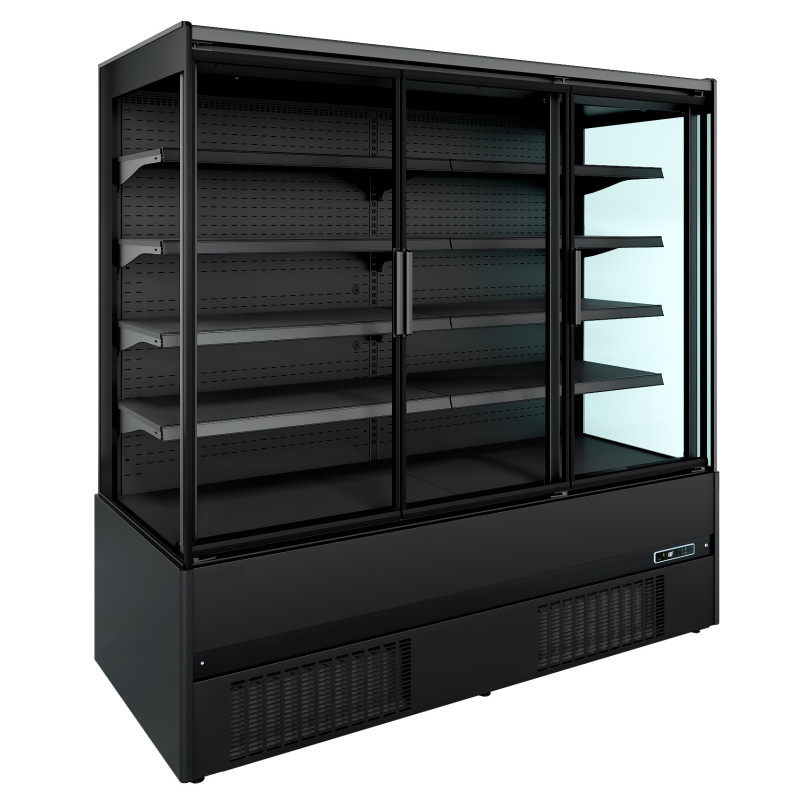 Jamie Wandkühlvitrine 3 Türen CombiSteel - 2,4 m² - Schwarz Jamie Wandkühlvitrine 3 Türen CombiSteel - 2,4 m² - Schwarz