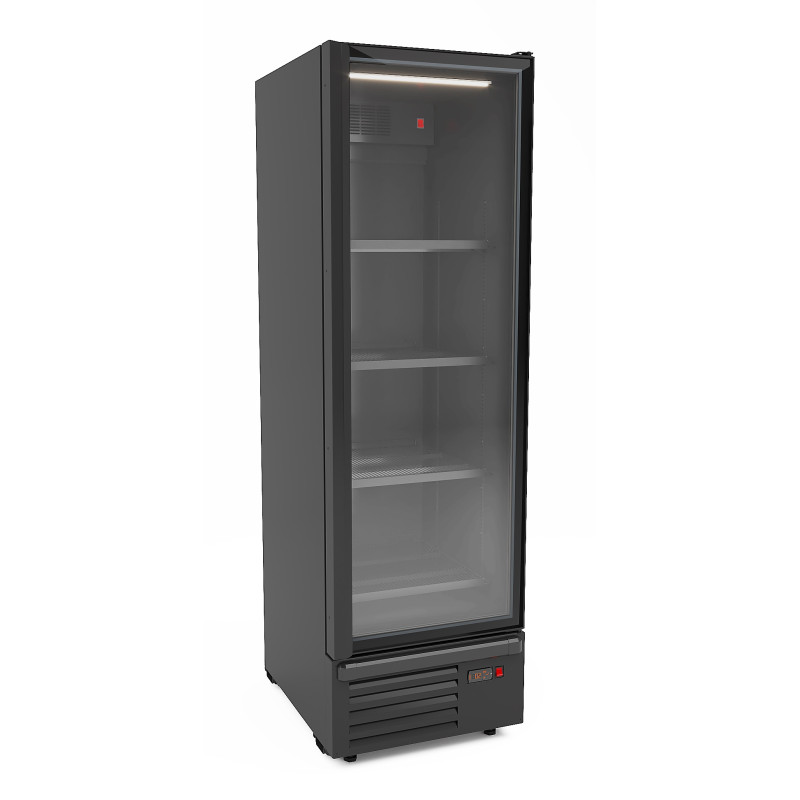 Positive Kühlvitrine mit Glastür-Schwarz 550L CombiSteel: Optimale Temperatur Positive Kühlvitrine mit Glastür-Schwarz 550L CombiSteel: Optimale Temperatur