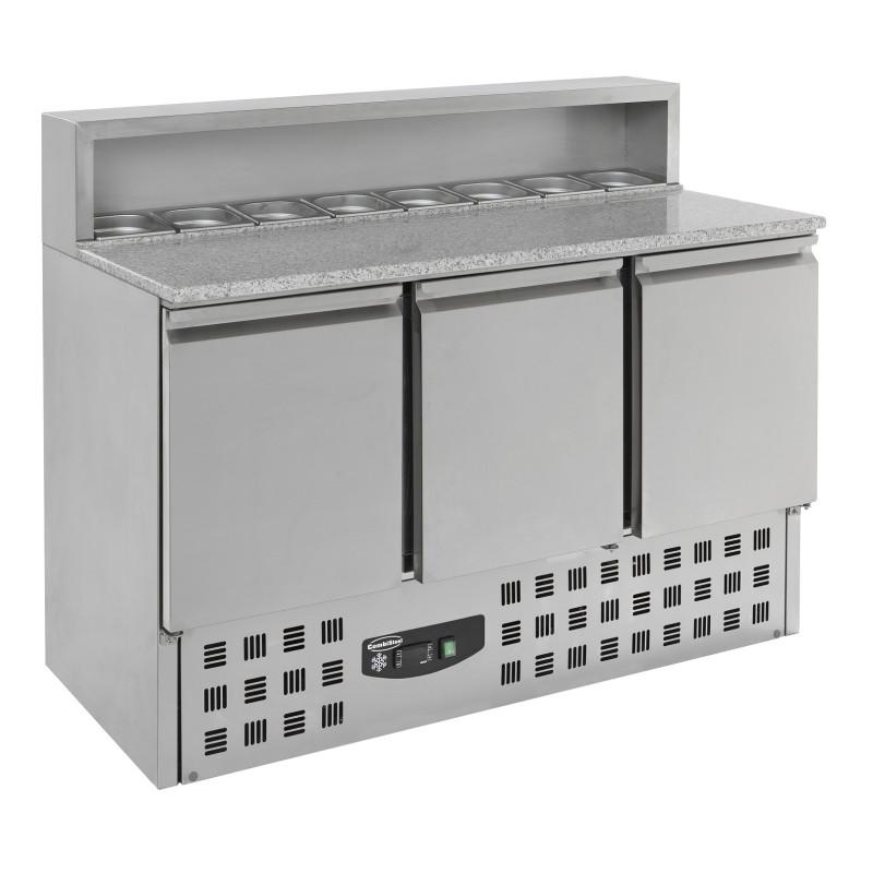 Meuble à Pizza Réfrigéré à 3 Portes - CombiSteel : Stockage optimal pour ingrédients de pizza Meuble à Pizza Réfrigéré à 3 Portes - CombiSteel : Stockage optimal pour ingrédients de pizza