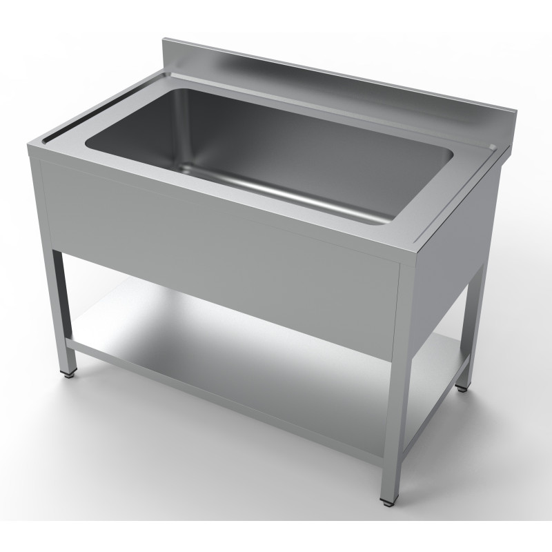 Plonge inox professionnelle - 1 bac avec étagère | CombiSteel Plonge inox professionnelle - 1 bac avec étagère | CombiSteel