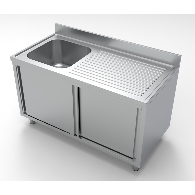 1 Basin Sink Unit and Drainer on the Right - Sturdy Stainless Steel 1 Basin Sink Unit and Drainer on the Right - Sturdy Stainless Steel