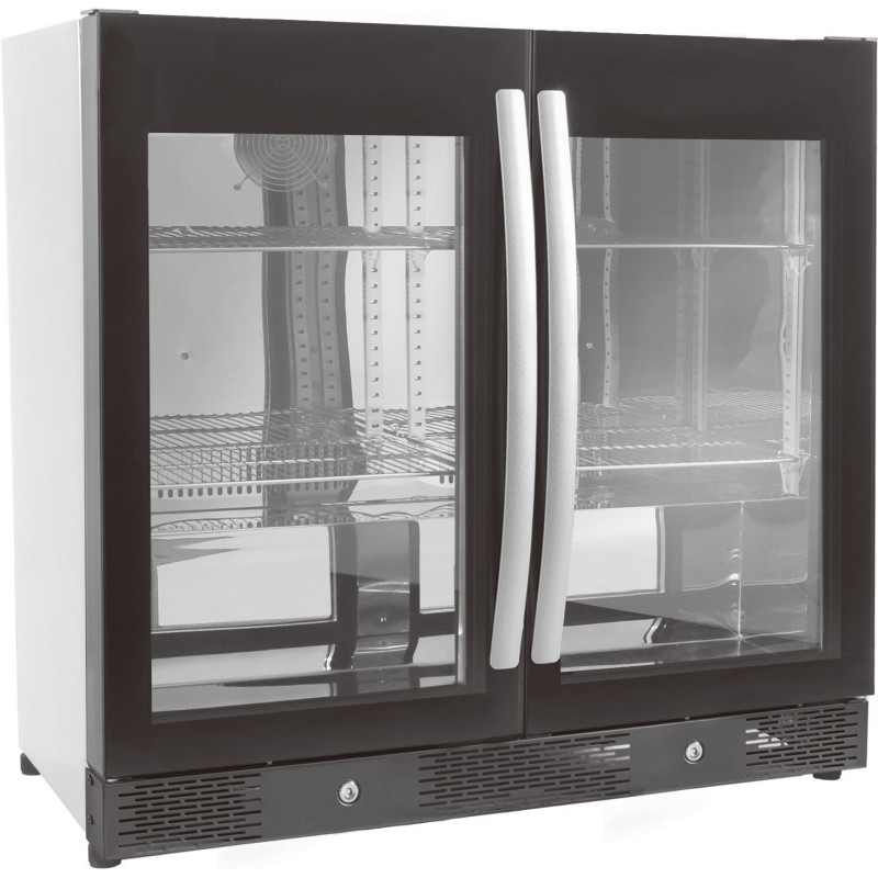 Arrière-Bar Réfrigéré à 2 Portes Battantes - 198 L CombiSteel LED noir. Arrière-Bar Réfrigéré à 2 Portes Battantes - 198 L CombiSteel LED noir.
