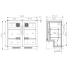 Rückkühlschrank mit 2 Flügeltüren - 198 L CombiSteel LED schwarz.