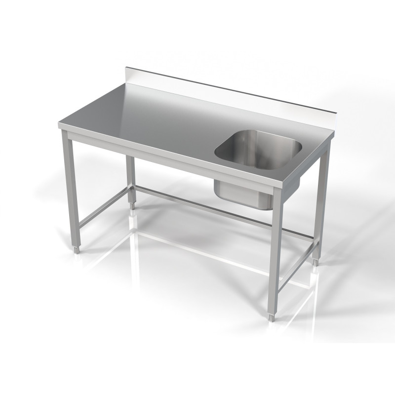 Professional stainless steel sink - Right basin and backsplash - Combisteel Professional stainless steel sink - Right basin and backsplash - Combisteel