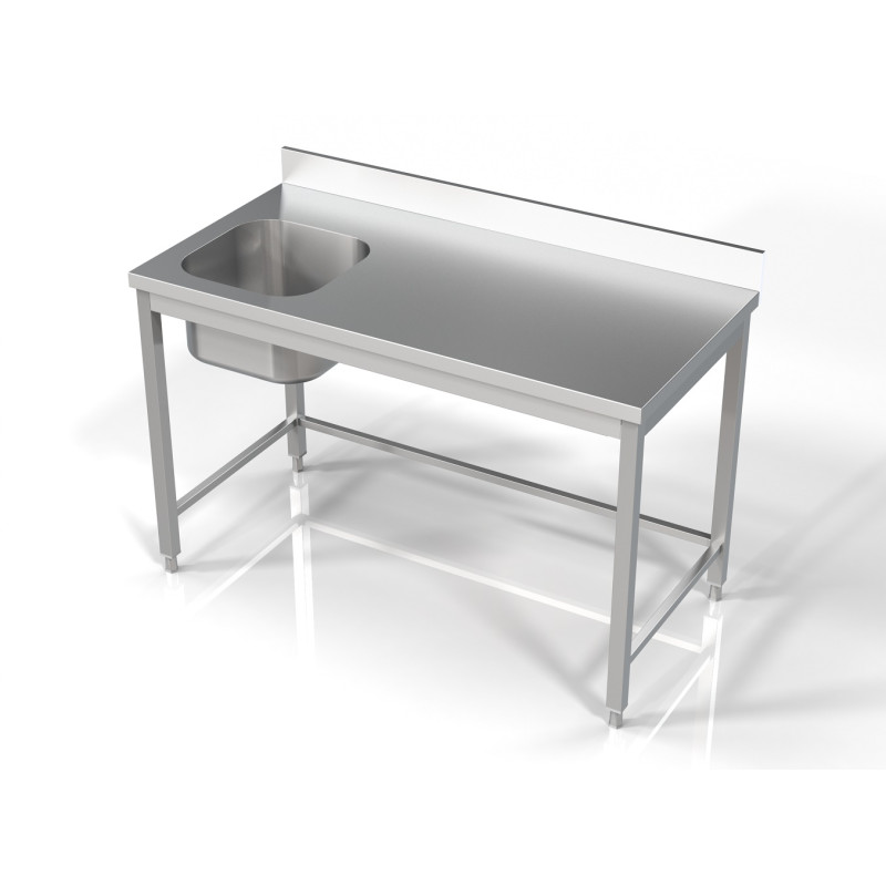 Stainless steel sink with left basin - Optimal dimensions Stainless steel sink with left basin - Optimal dimensions