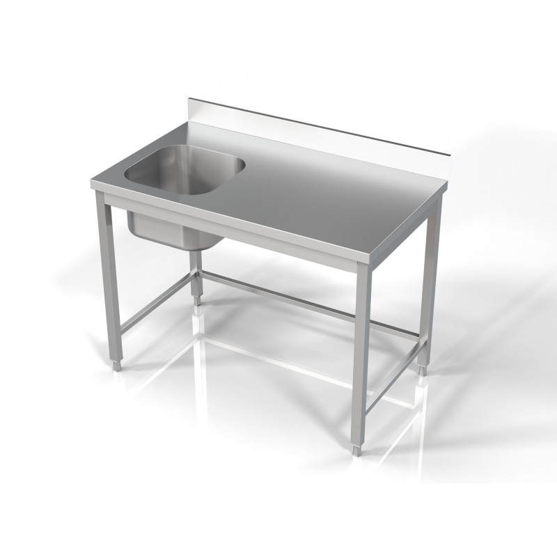 1 Bowl Left Stainless Steel Sink - L1200 x P700 mm | CombiSteel 1 Bowl Left Stainless Steel Sink - L1200 x P700 mm | CombiSteel