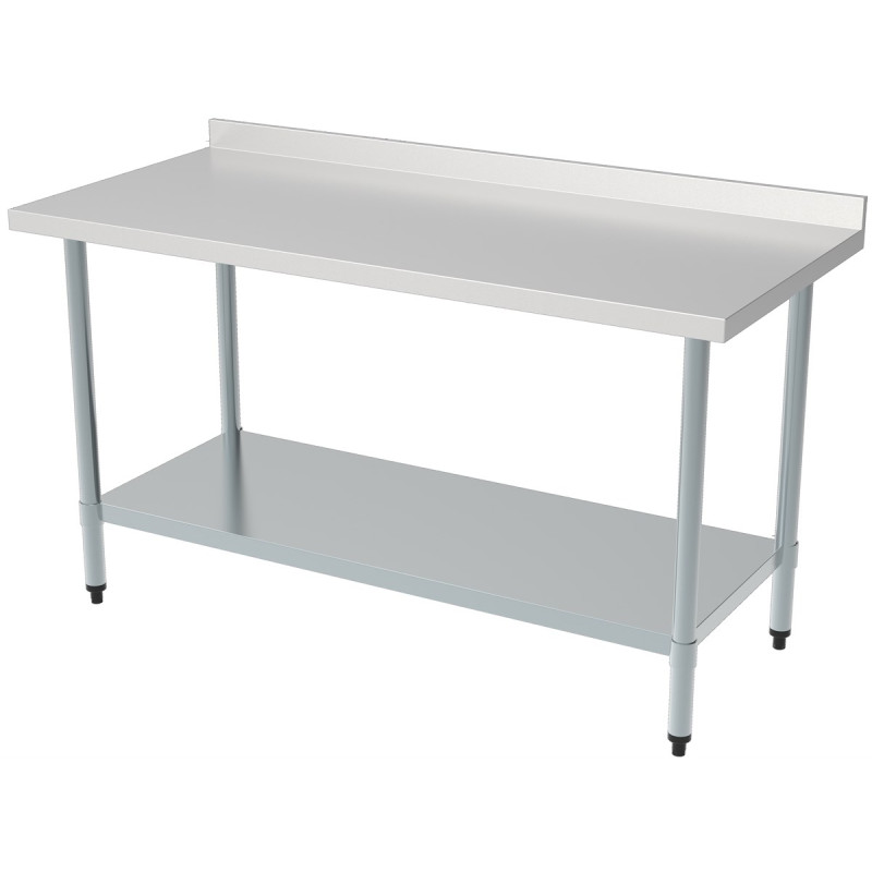 Professional Stainless Steel Table CombiSteel - L 700 x D 700 mm - Backsplash & Shelf Professional Stainless Steel Table CombiSteel - L 700 x D 700 mm - Backsplash & Shelf