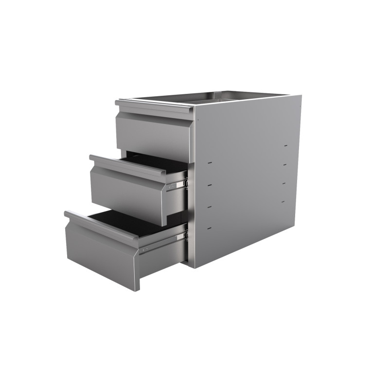 Block 3 Stainless Steel Drawers - Combisteel, Large Storage Capacity Block 3 Stainless Steel Drawers - Combisteel, Large Storage Capacity