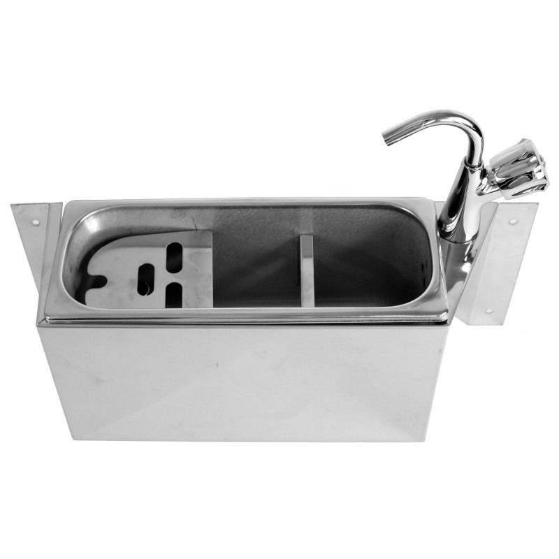 Ice Cream Spoon Sink with Faucet and Water Connection - CombiSteel Ice Cream Spoon Sink with Faucet and Water Connection - CombiSteel