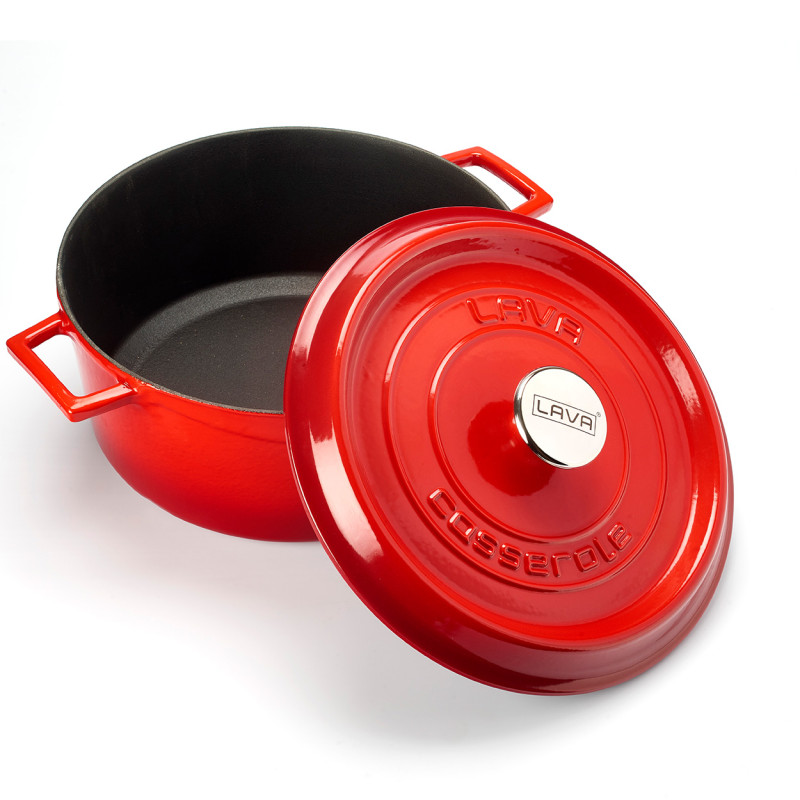 Red Cast Iron Dutch Oven Ø 24 cm - Brand CombiSteel - Quality and Performance Red Cast Iron Dutch Oven Ø 24 cm - Brand CombiSteel - Quality and Performance