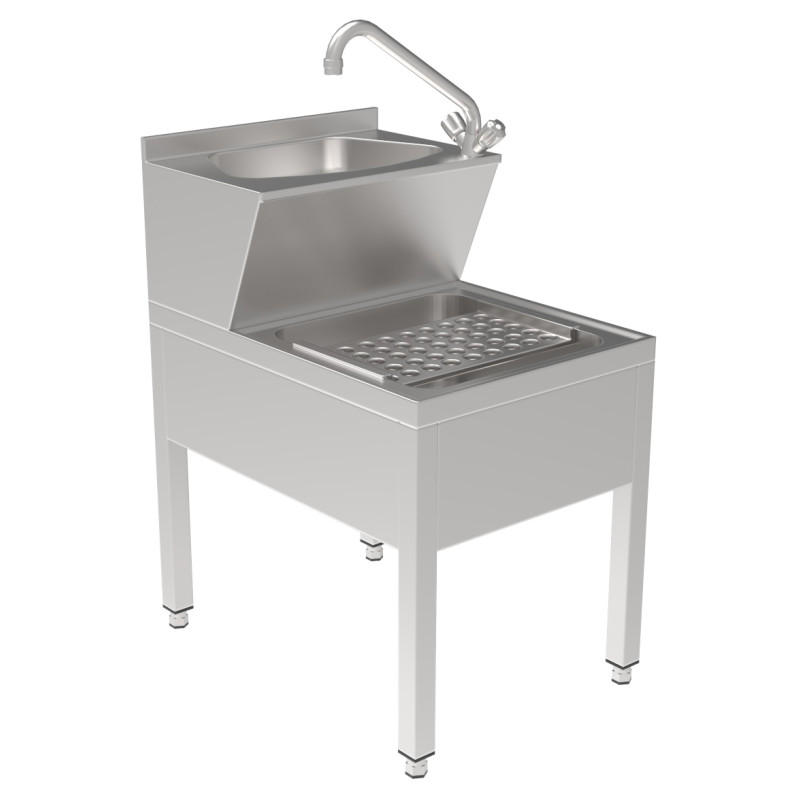 Stainless steel hand wash basin for optimal hygiene in professional kitchens Stainless steel hand wash basin for optimal hygiene in professional kitchens
