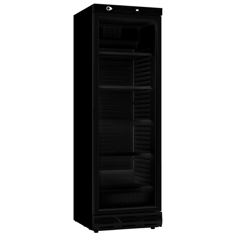 Black Glass Door Beverage Refrigerated Cabinet - 382 L Black Glass Door Beverage Refrigerated Cabinet - 382 L
