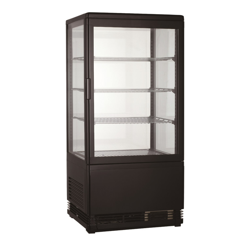 Black Refrigerated Display Case - 78L - CombiSteel, 4 Glass Sides Black Refrigerated Display Case - 78L - CombiSteel, 4 Glass Sides