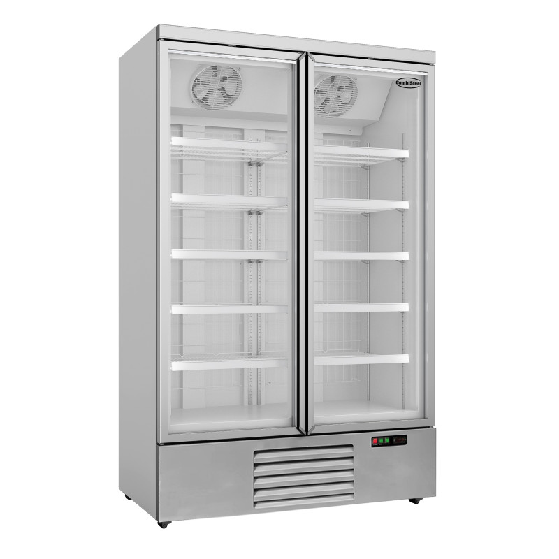Stainless Steel 2-Door Negative Refrigerated Display Case - 1000 L CombiSteel Stainless Steel 2-Door Negative Refrigerated Display Case - 1000 L CombiSteel