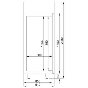 Armoire Pâtissière Négative Inox 850 L CombiSteel - Capacité Spacieuse & Réfrigération Ventilée