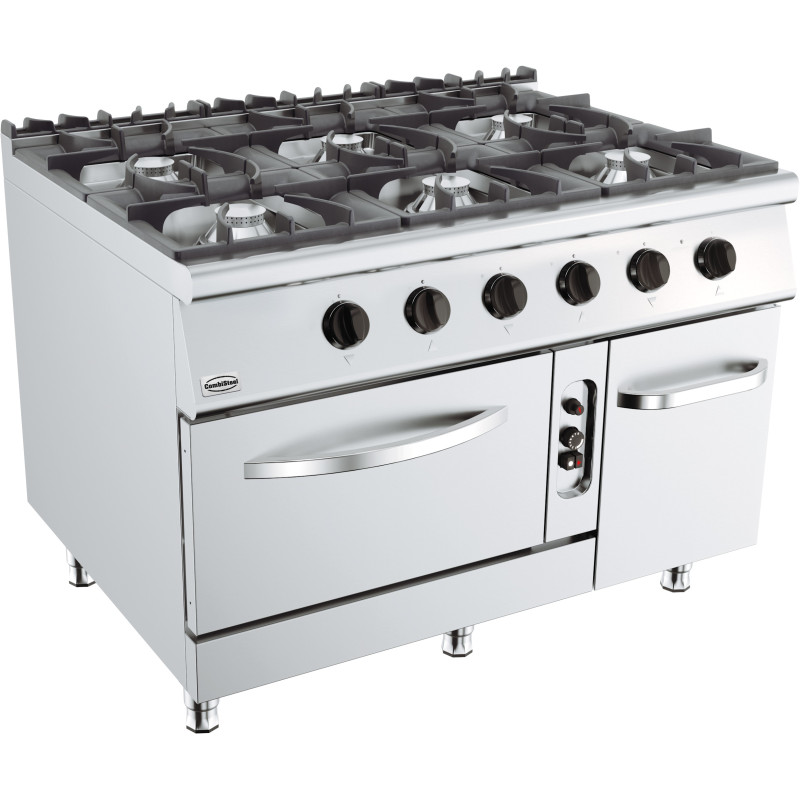 Gas Stove Base 900 6 Burners and Oven - Brand CombiSteel Gas Stove Base 900 6 Burners and Oven - Brand CombiSteel