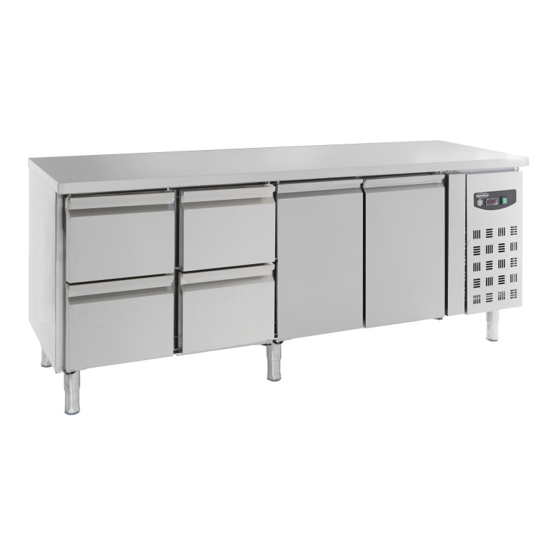 Refrigerated Positive Table GN 1/1 - CombiSteel - 553 L, 2 Doors, 4 Drawers Refrigerated Positive Table GN 1/1 - CombiSteel - 553 L, 2 Doors, 4 Drawers