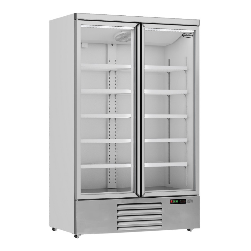 Positive Edelstahl-Kühlschrank mit Glastüren 1000 L CombiSteel Positive Edelstahl-Kühlschrank mit Glastüren 1000 L CombiSteel