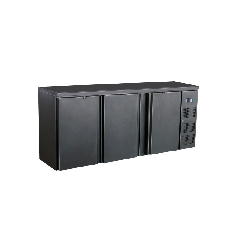 Arrière-Bar Réfrigéré 3 Portes Noir - Capacité 537L - SAV CombiSteel Arrière-Bar Réfrigéré 3 Portes Noir - Capacité 537L - SAV CombiSteel