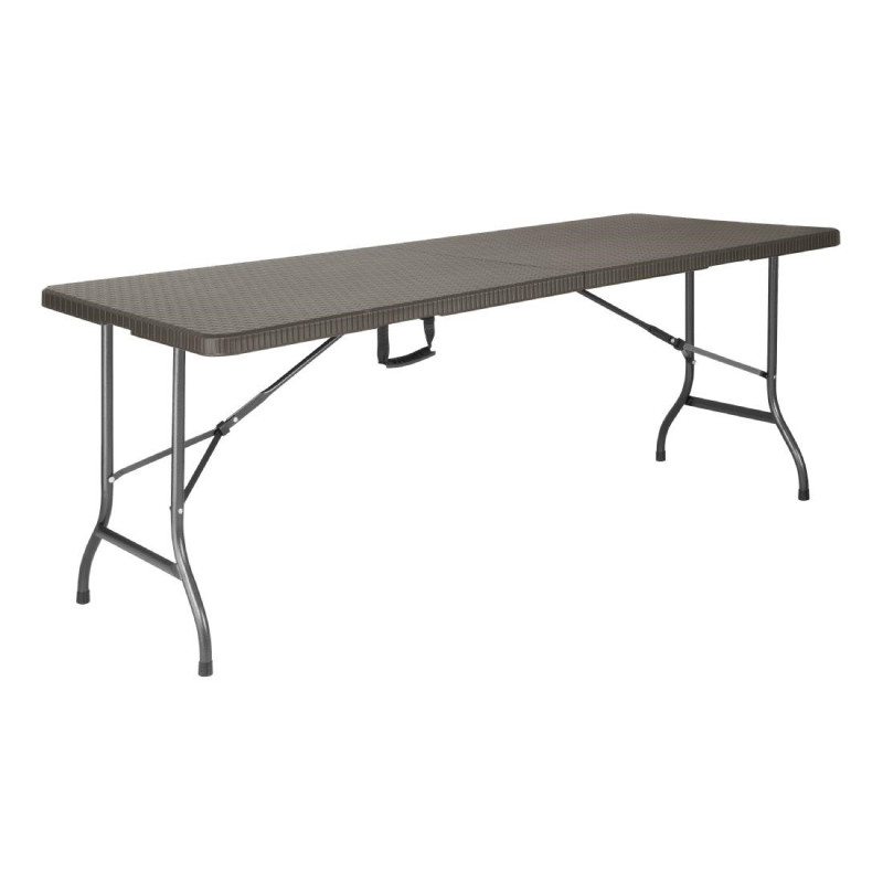 Rechteckiger Klapptisch aus braunem Rattan - L 1829 x T 728 mm - Bolero Rechteckiger Klapptisch aus braunem Rattan - L 1829 x T 728 mm - Bolero