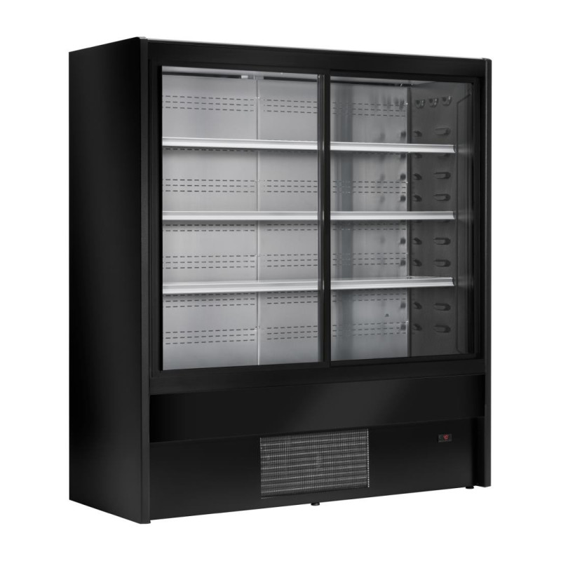 Schwarze Selbstbedienungskühlvitrine Cervinho mit Schiebetüren - 1000 mm - Zoin Schwarze Selbstbedienungskühlvitrine Cervinho mit Schiebetüren - 1000 mm - Zoin