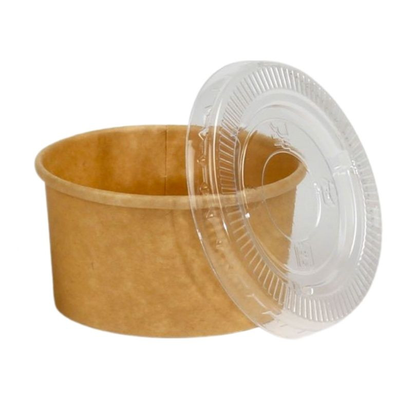 Deckel aus PET für 60 ml Kraftkarton-Saucentöpfe - Packung mit 50 Deckel aus PET für 60 ml Kraftkarton-Saucentöpfe - Packung mit 50