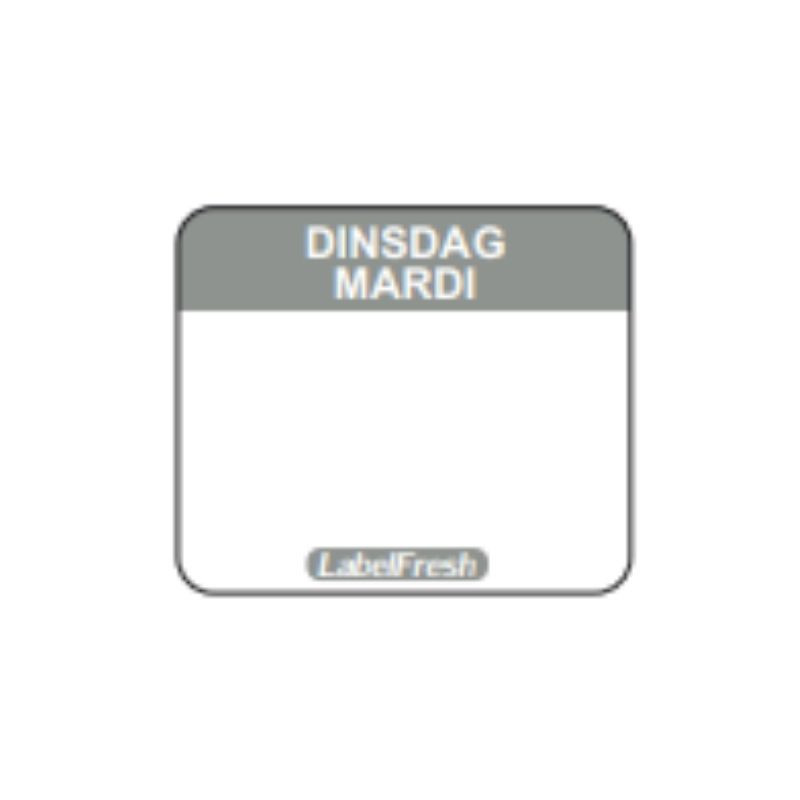 Rückverfolgbarkeitsetikett Label FreshEasy - Dienstag - 30 x 25 mm - Packung mit 1000 - LabelFresh Rückverfolgbarkeitsetikett Label FreshEasy - Dienstag - 30 x 25 mm - Packung mit 1000 - LabelFresh